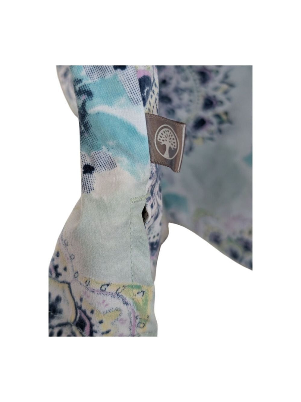 Healing Hands Ivy Watercolor Medallion Print Scrubs Top Size S Two Way Stretch - Picture 9 of 11